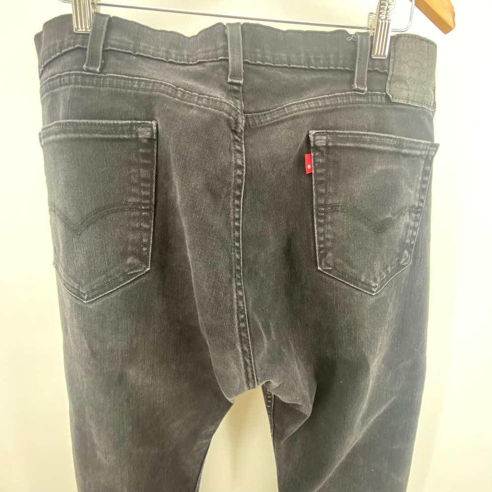 Levi's Strauss & Co 505 Jeans Mens 38x30 Black Denim Faded Straight Selvedge Leg - Picture 5 of 7